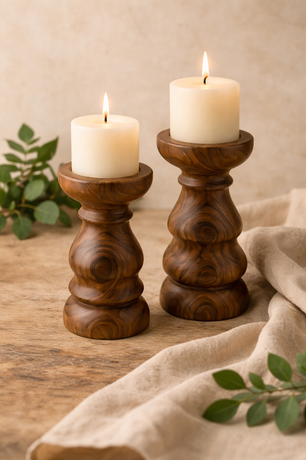 Candle Holder Solid Pair