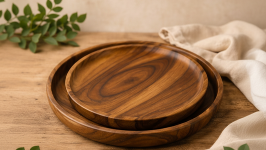 Acacia Wooden Plates Set