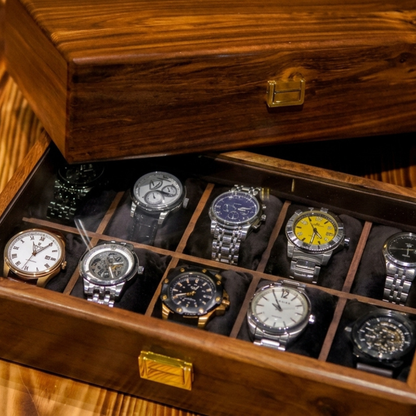 Premium Handmade Wooden Watch Organizer Box – 10 Slot Luxury Storage Case