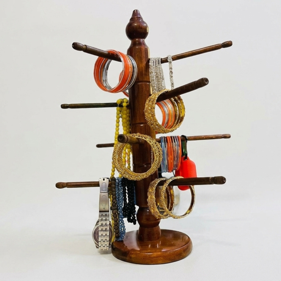 Wooden Jewelry Stand – Elegant Wooden Jewelry Organizer for Rings, Earrings & Bracelets