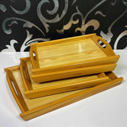 Wooden Tray Set  Affordable Wooden Serving Tray Set for Daily Home Use
