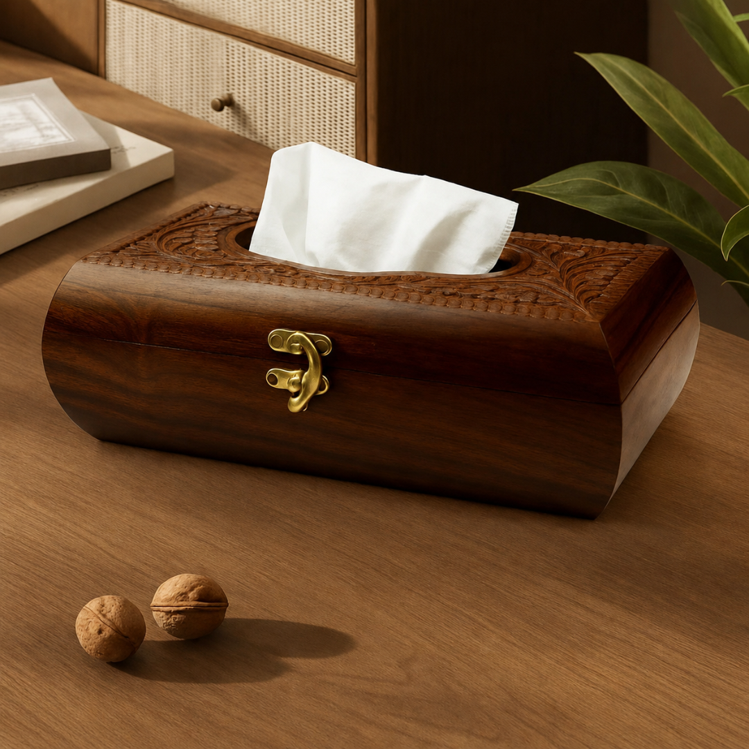 Handcrafted Wooden Tissue Box Handcrafted Wooden Tissue Box