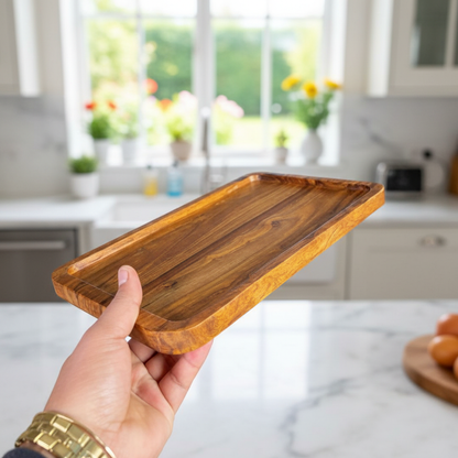 Square Shape Wood Platter – Wooden Restaurant Serving & Snack Board