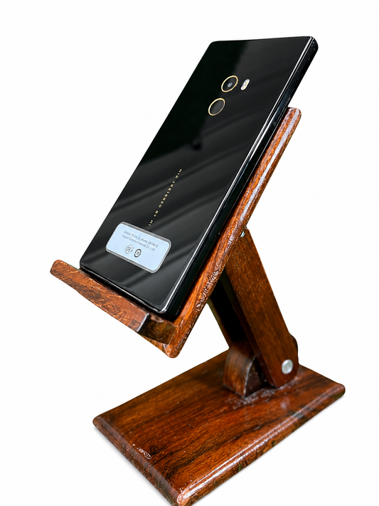 Handcrafted Wooden Smartphone Stand – Mobile Phone Holder for Desk, Table & Office
