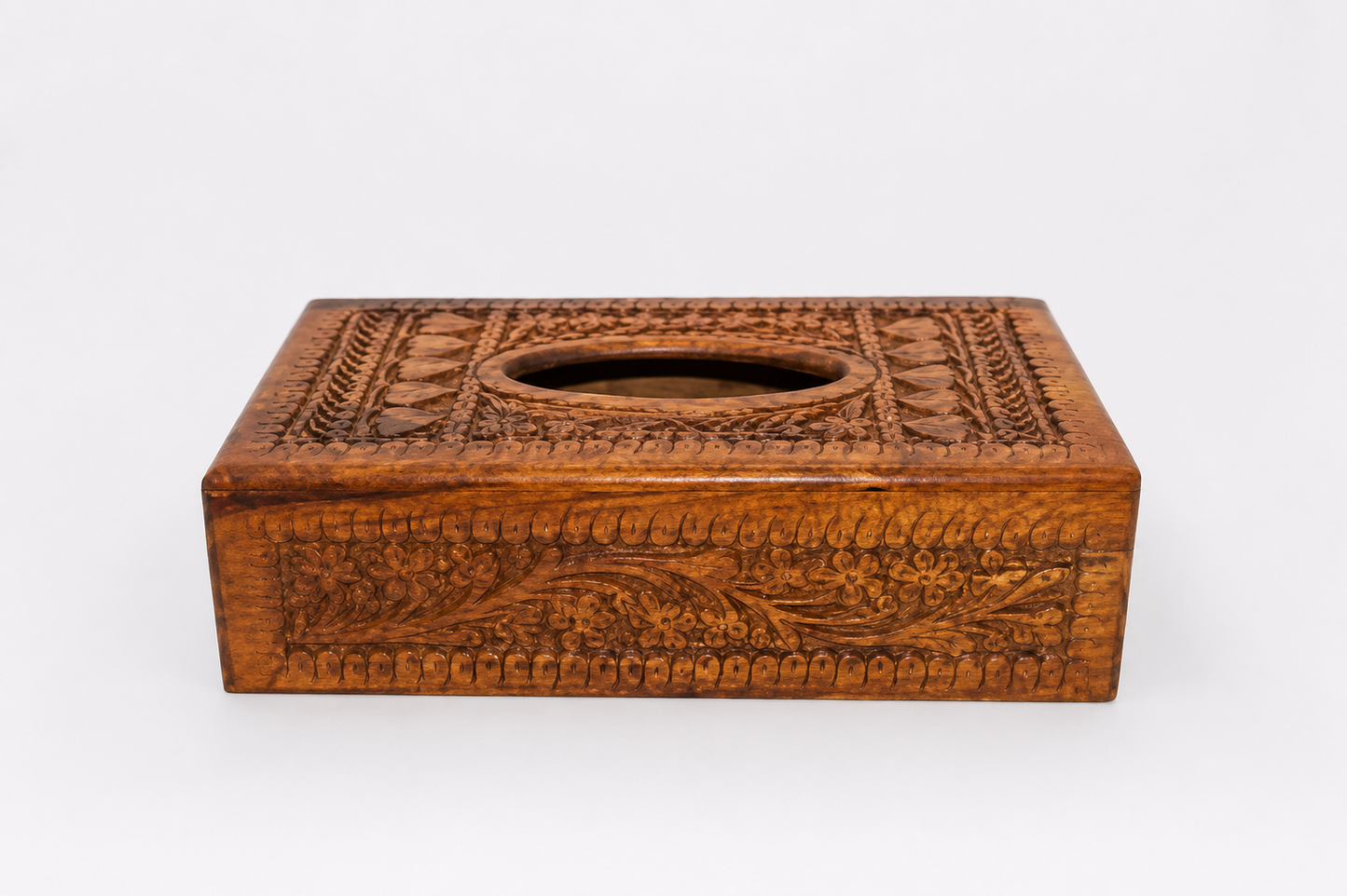 Premium Handcrafted Wooden Tissue Box Holder | Decorative Carved Tissue Box Cover for Home & Office