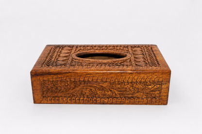 Premium Handcrafted Wooden Tissue Box Holder | Decorative Carved Tissue Box Cover for Home & Office
