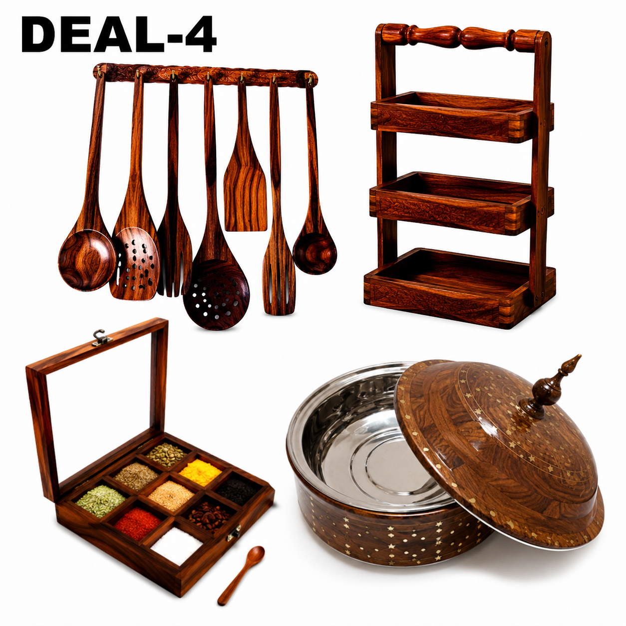 DEAL-4 | Complete Sheesham Wood Kitchen Combo – Limited Time Offer