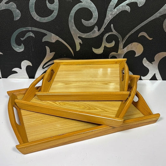 Wooden Tray Set  Affordable Wooden Serving Tray Set for Daily Home Use